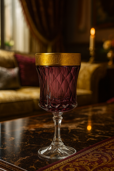 {{ vendor }} Kaleidoria Goblet (Plum Royale) — handcrafted luxury glassware