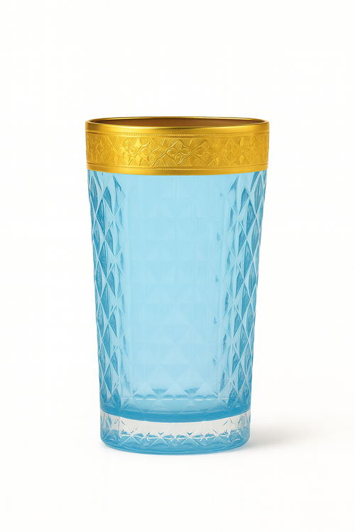 {{ vendor }} Kaleidoria Highball (Celeste Blue) — handcrafted luxury glassware