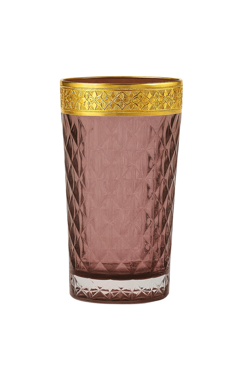 {{ vendor }} Kaleidoria Highball (Plum Royale) — handcrafted luxury glassware