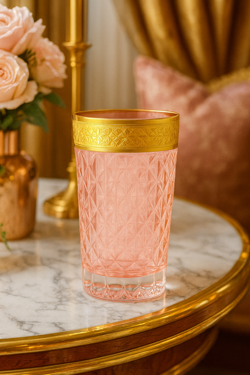 {{ vendor }} Kaleidoria Highball (Rosewater Blush) — handcrafted luxury glassware