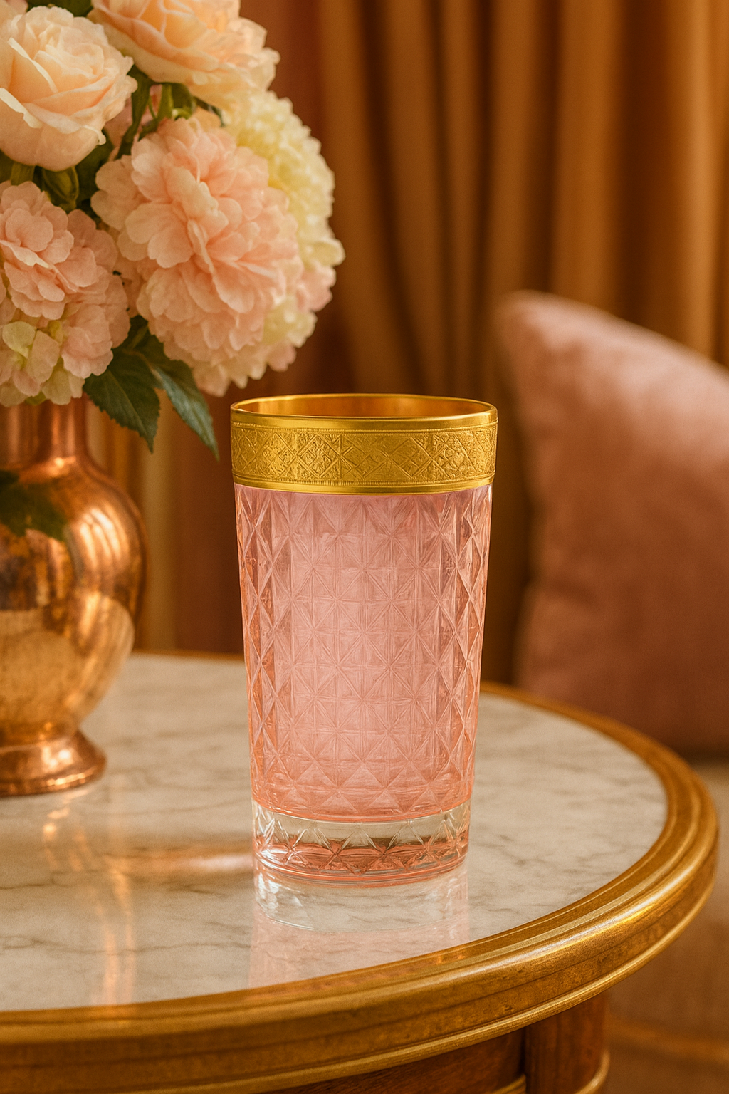 {{ vendor }} Kaleidoria Highball (Rosewater Blush) — handcrafted luxury glassware