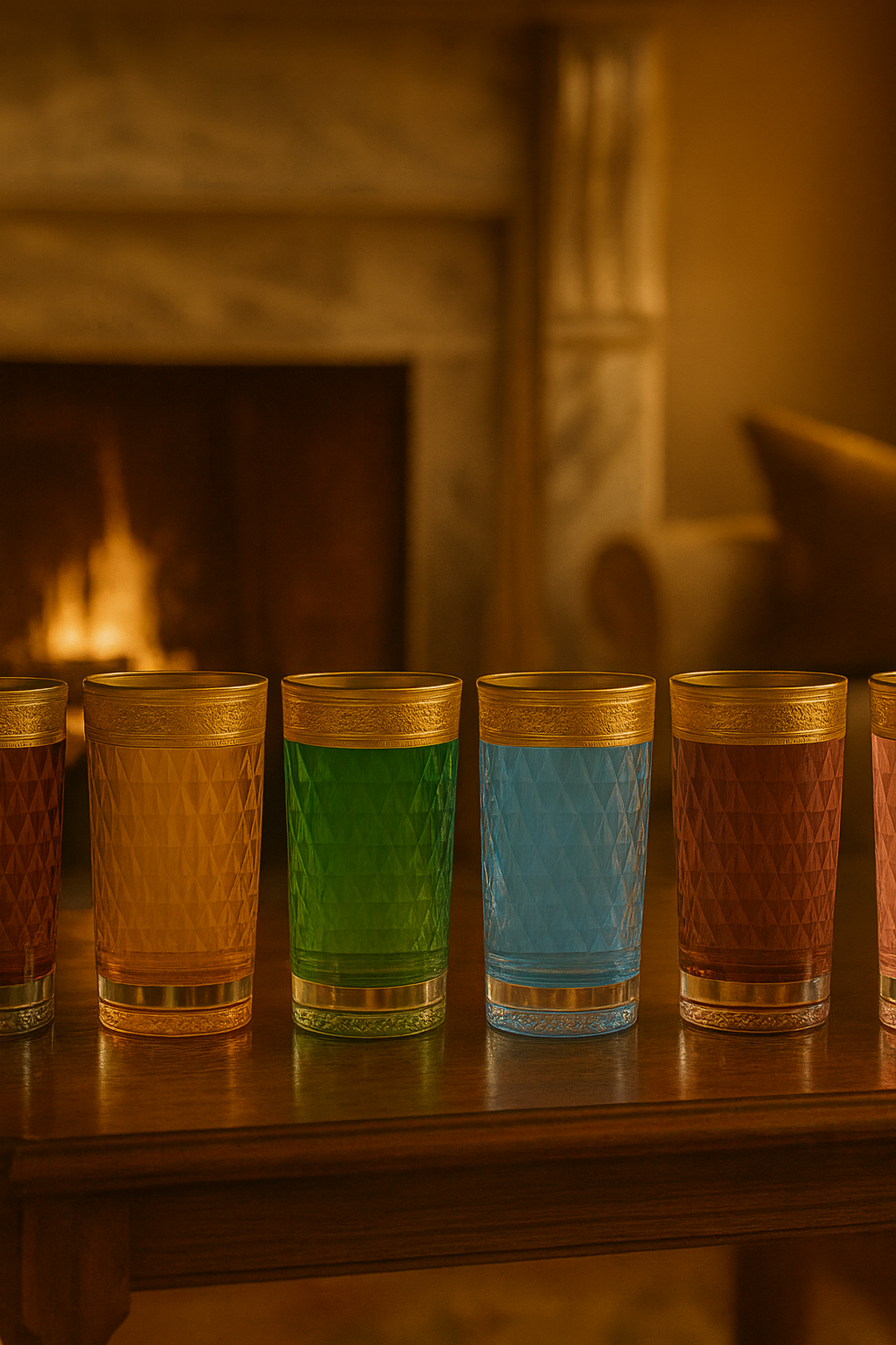 {{ vendor }} Kaleidoria Highball Glass Set — 6 Colors — handcrafted luxury glassware