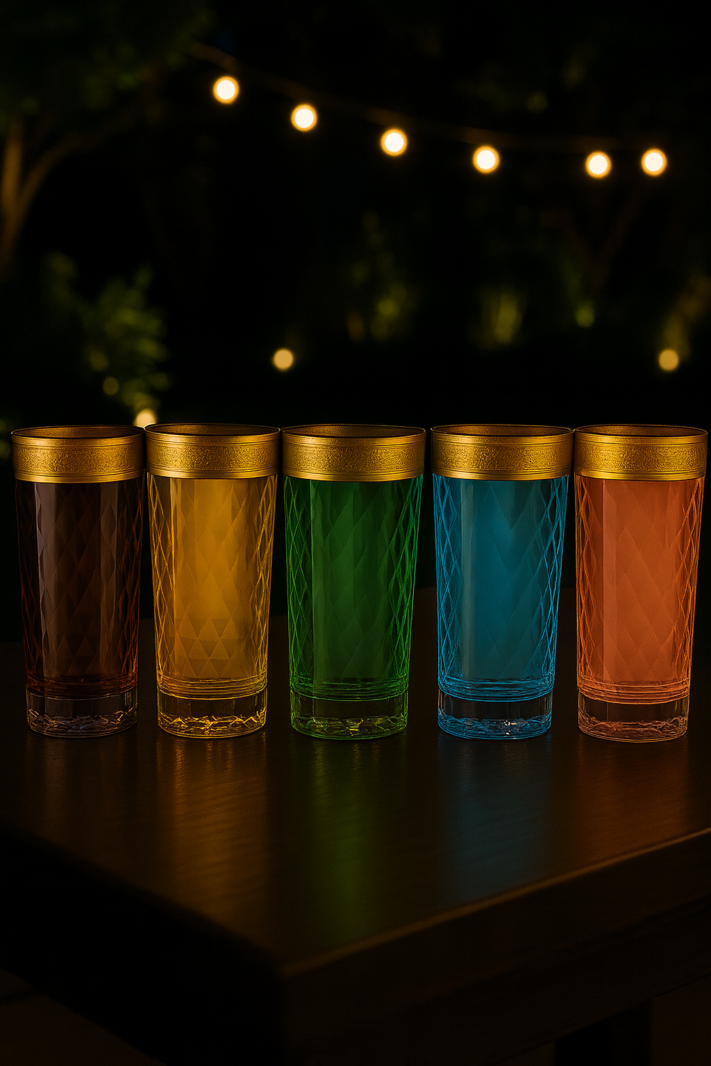 {{ vendor }} Kaleidoria Highball Glass Set — 6 Colors — handcrafted luxury glassware