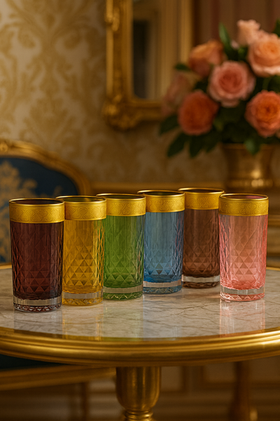 {{ vendor }} Kaleidoria Highball Glass Set — 6 Colors — handcrafted luxury glassware