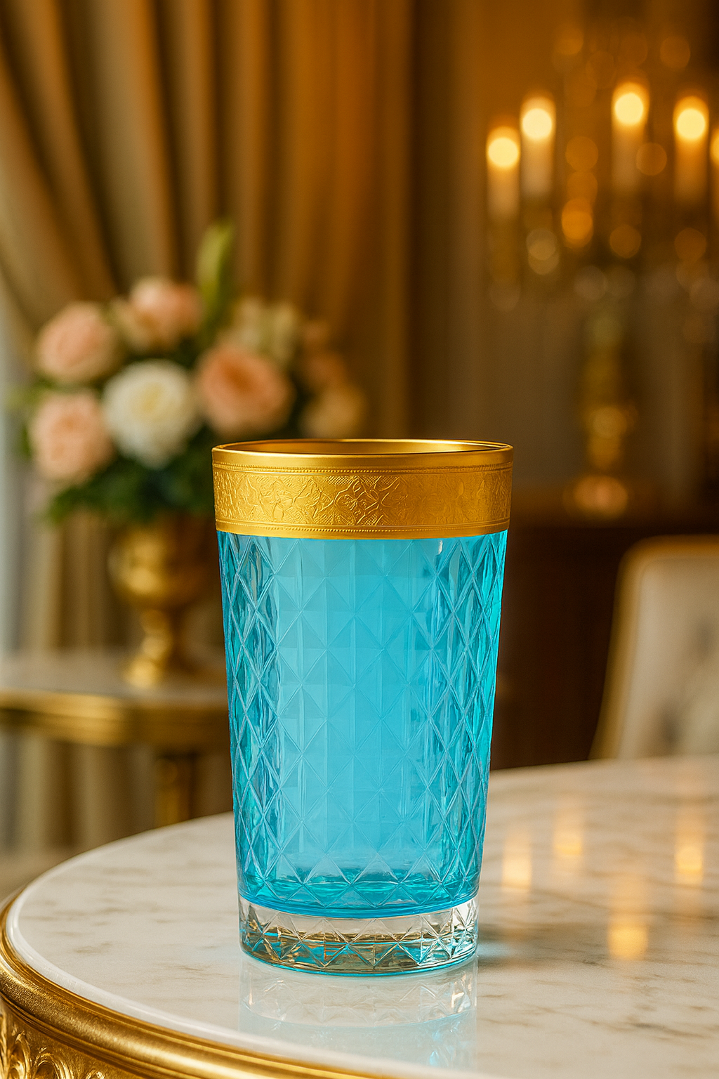 {{ vendor }} Kaleidoria Highball (Celeste Blue) — handcrafted luxury glassware