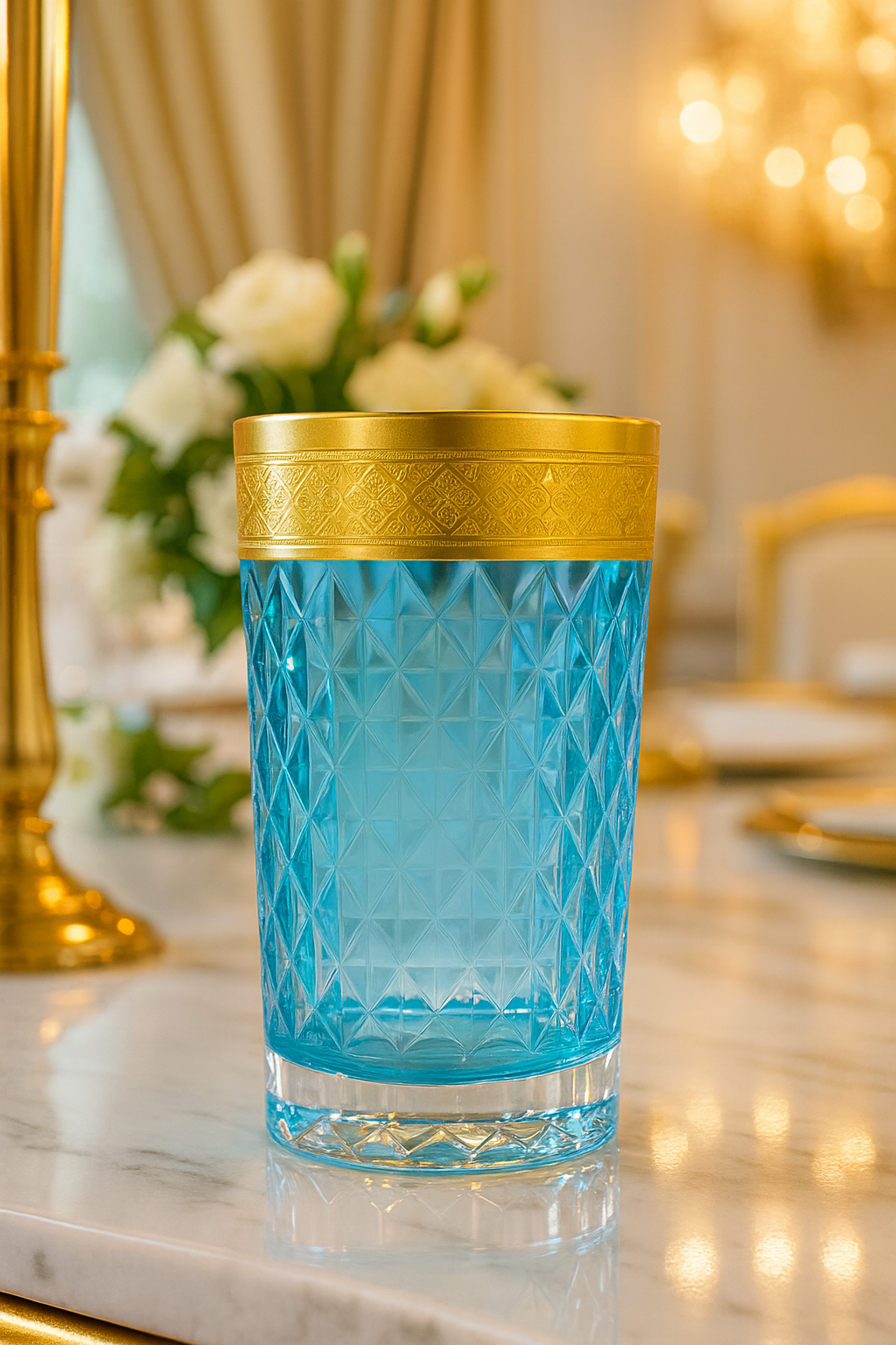 {{ vendor }} Kaleidoria Highball (Celeste Blue) — handcrafted luxury glassware