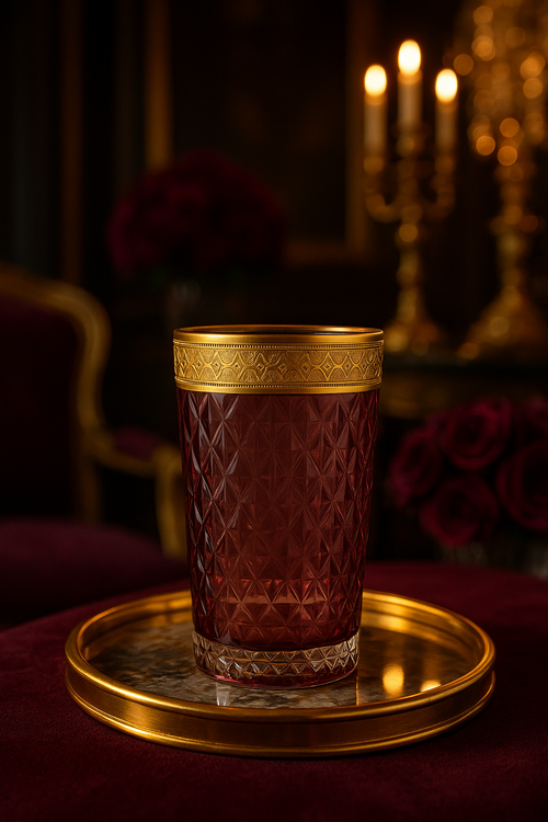 {{ vendor }} Kaleidoria Highball (Plum Royale) — handcrafted luxury glassware