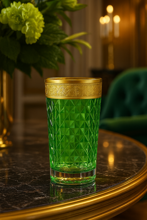 {{ vendor }} Kaleidoria Highball (Spring Peridot) — handcrafted luxury glassware
