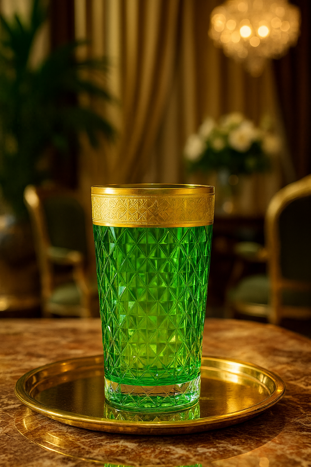 {{ vendor }} Kaleidoria Highball (Spring Peridot) — handcrafted luxury glassware