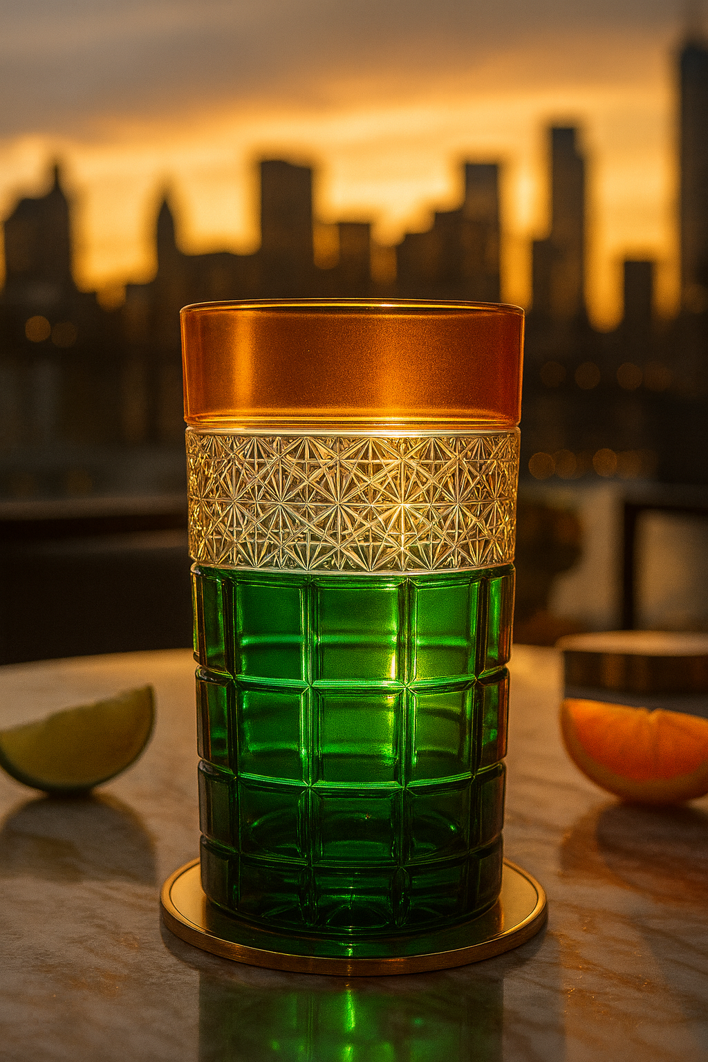 {{ vendor }} Prismora Highball (Sunlit Amber) — handcrafted luxury glassware