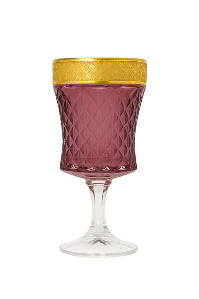 {{ vendor }} Kaleidoria Goblet (Candied Coral) — handcrafted luxury glassware