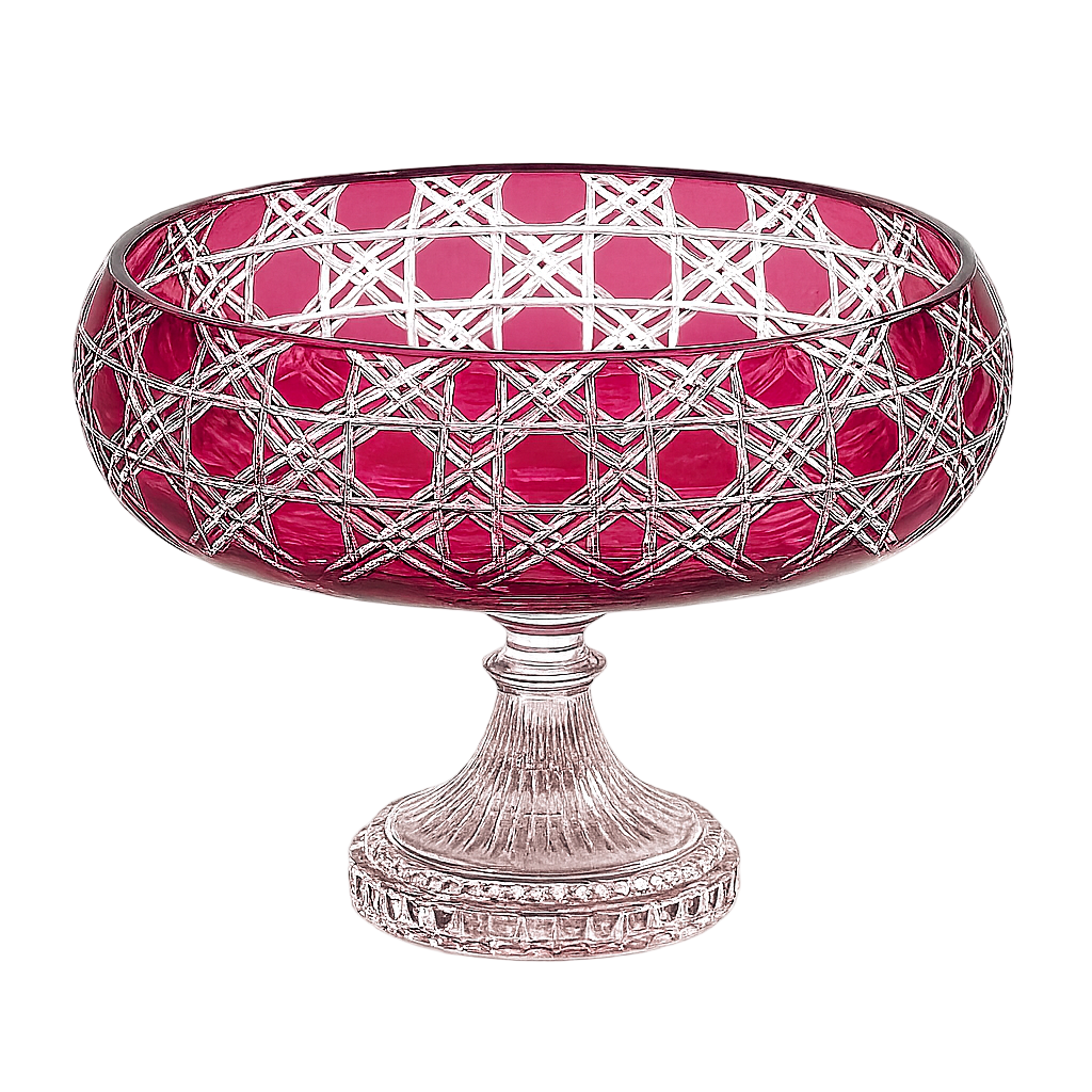 {{ vendor }} Verdura Pedestal Bowl (Crimson Red) — handcrafted luxury glassware