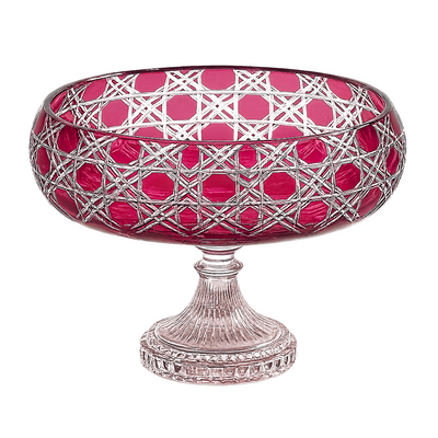 {{ vendor }} Verdura Pedestal Bowl (Crimson Red) — handcrafted luxury glassware