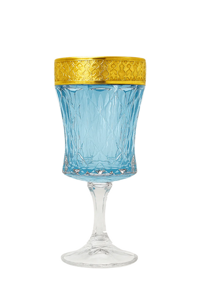 {{ vendor }} Kaleidoria Goblet (Celeste Blue) — handcrafted luxury glassware