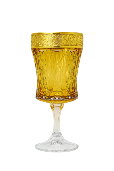 {{ vendor }} Kaleidoria Goblet (Honey Citrine) — handcrafted luxury glassware