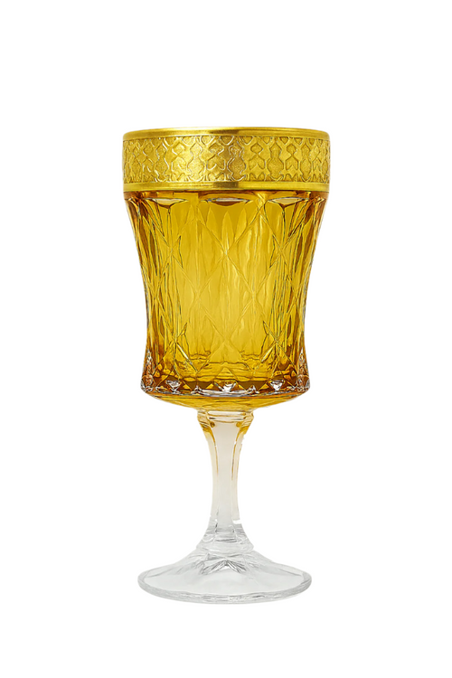 {{ vendor }} Kaleidoria Goblet (Honey Citrine) — handcrafted luxury glassware