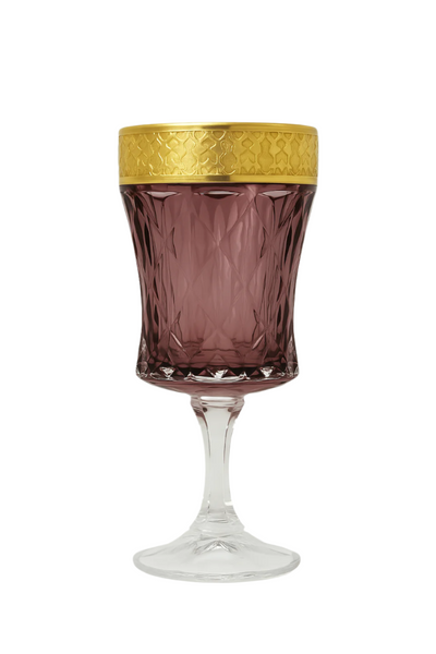 {{ vendor }} Kaleidoria Goblet (Plum Royale) — handcrafted luxury glassware