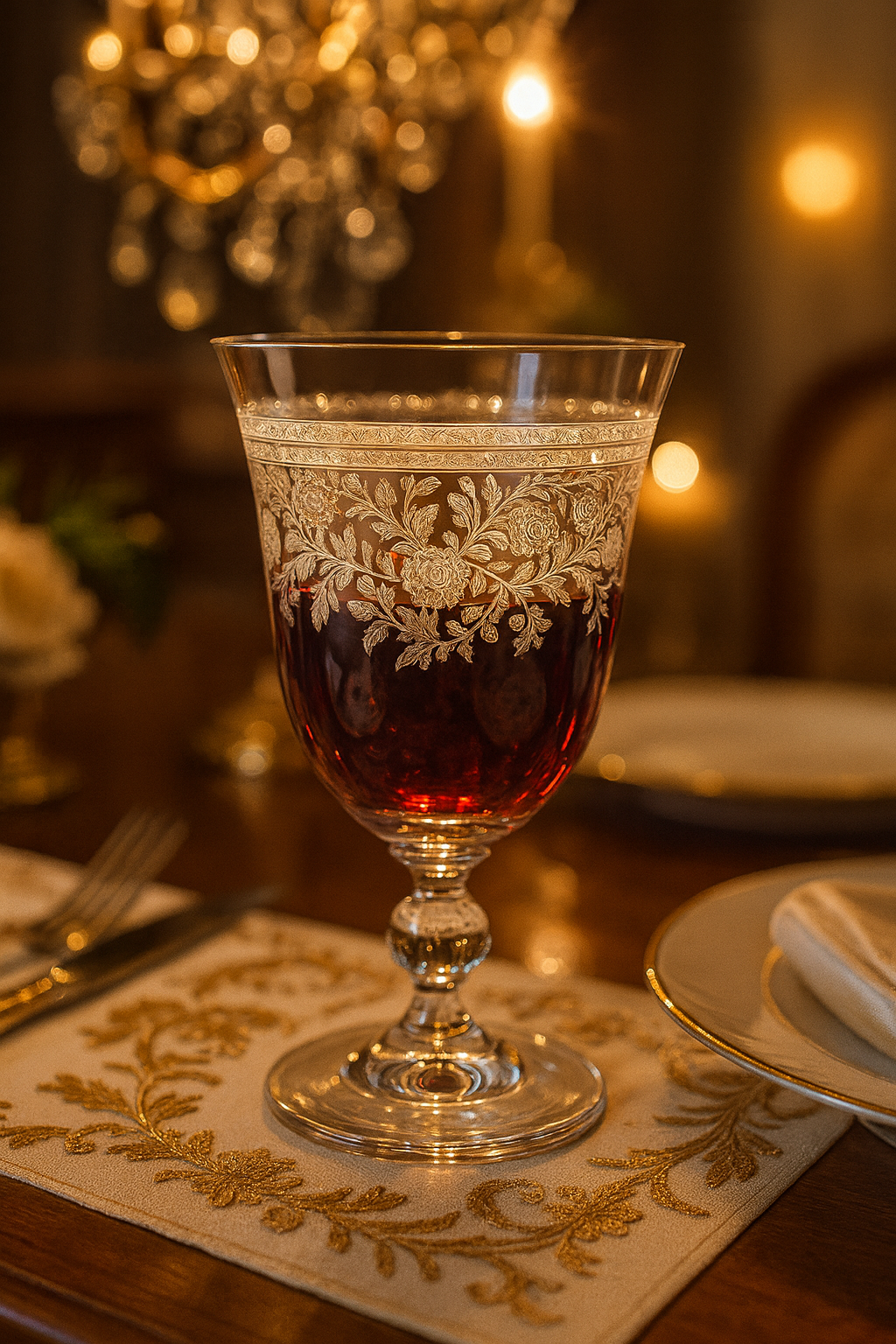 {{ vendor }} Filigrae Water Goblet — handcrafted luxury glassware