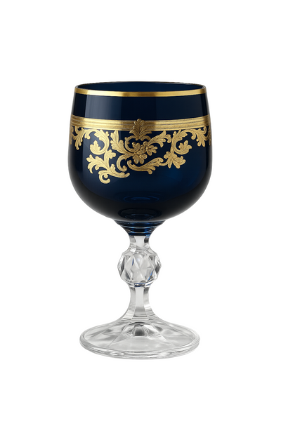 {{ vendor }} Roccaré Cordial Goblet (Midnight Sapphire) — handcrafted luxury glassware