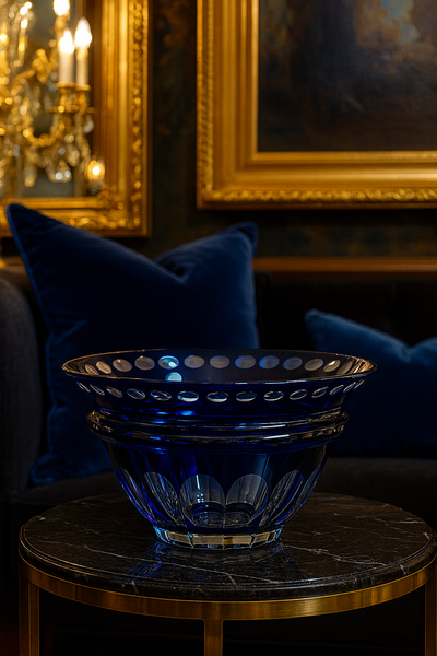{{ vendor }} Lustria Centerpiece Bowl (Midnight Sapphire) — handcrafted luxury glassware