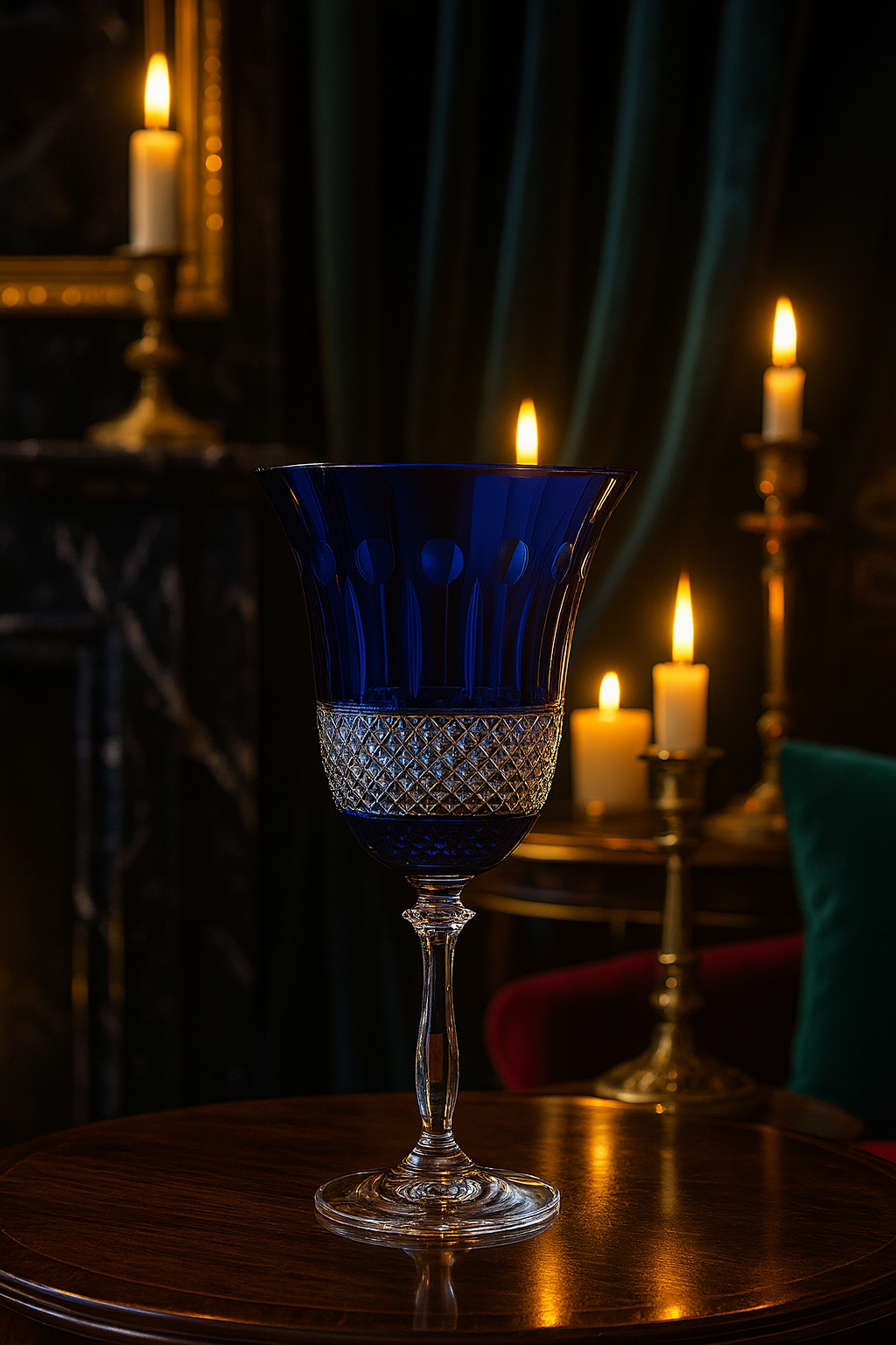 {{ vendor }} Radiara Goblet (Midnight Sapphire) — handcrafted luxury glassware