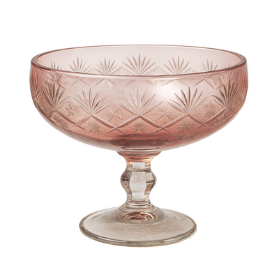 {{ vendor }} Coronet Pedestal Bowl (Orchid Rosé) — handcrafted luxury glassware