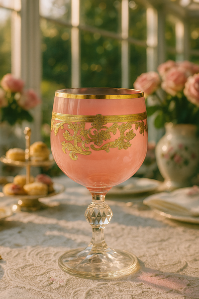 {{ vendor }} Roccaré Cordial Goblet (Orchid Rosé) — handcrafted luxury glassware