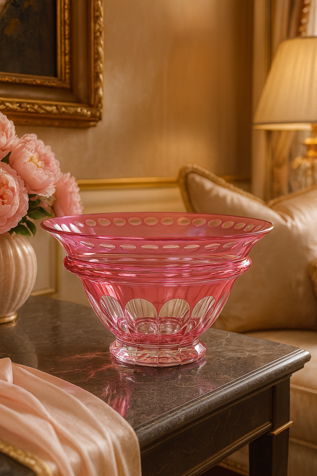{{ vendor }} Lustria Centerpiece Bowl (Orchid Rosé) — handcrafted luxury glassware