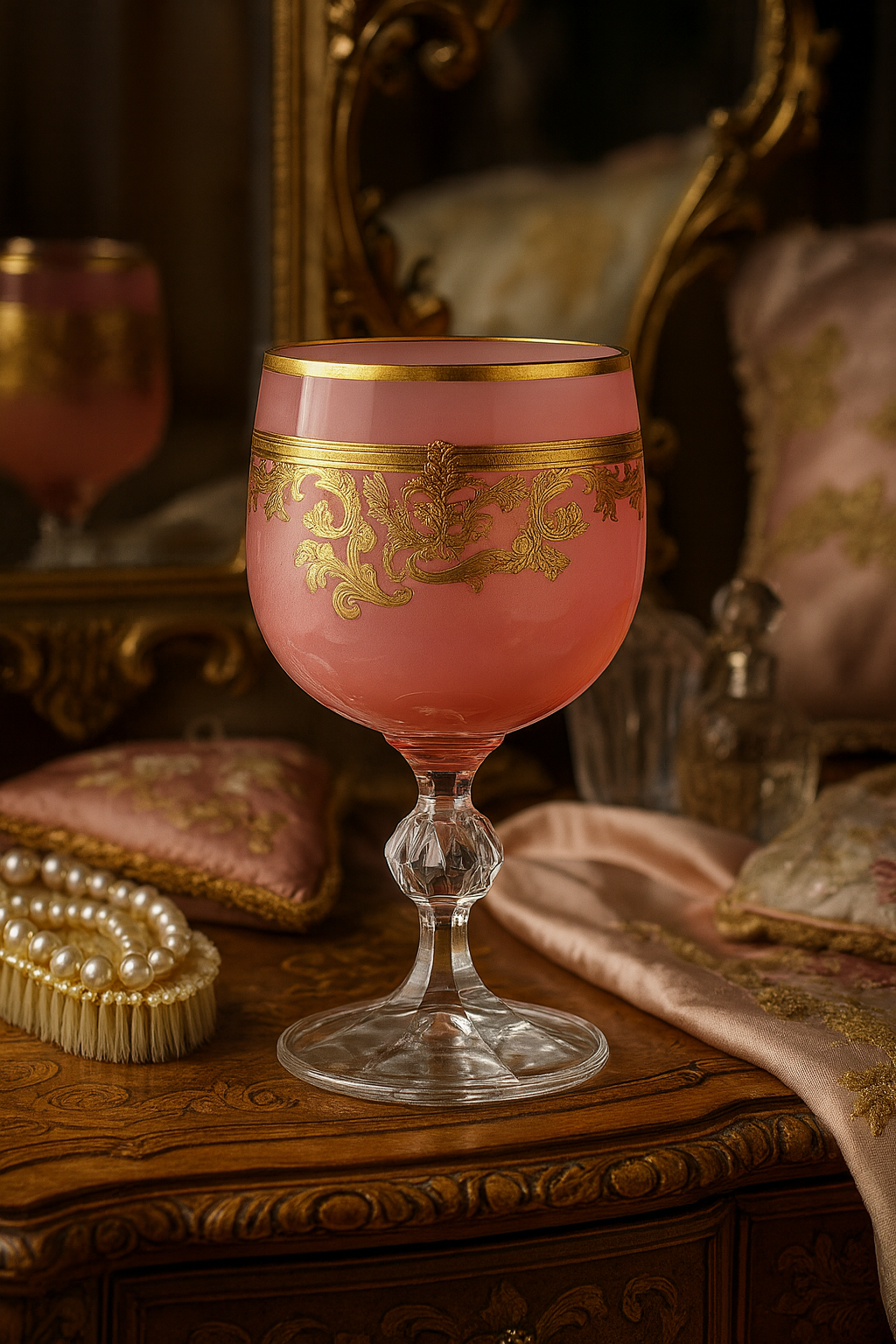 {{ vendor }} Roccaré Cordial Goblet (Orchid Rosé) — handcrafted luxury glassware