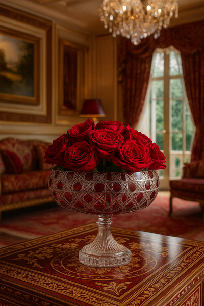 {{ vendor }} Verdura Pedestal Bowl (Crimson Red) — handcrafted luxury glassware