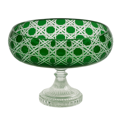 {{ vendor }} Verdura Pedestal Bowl (Sylvan Emerald) — handcrafted luxury glassware