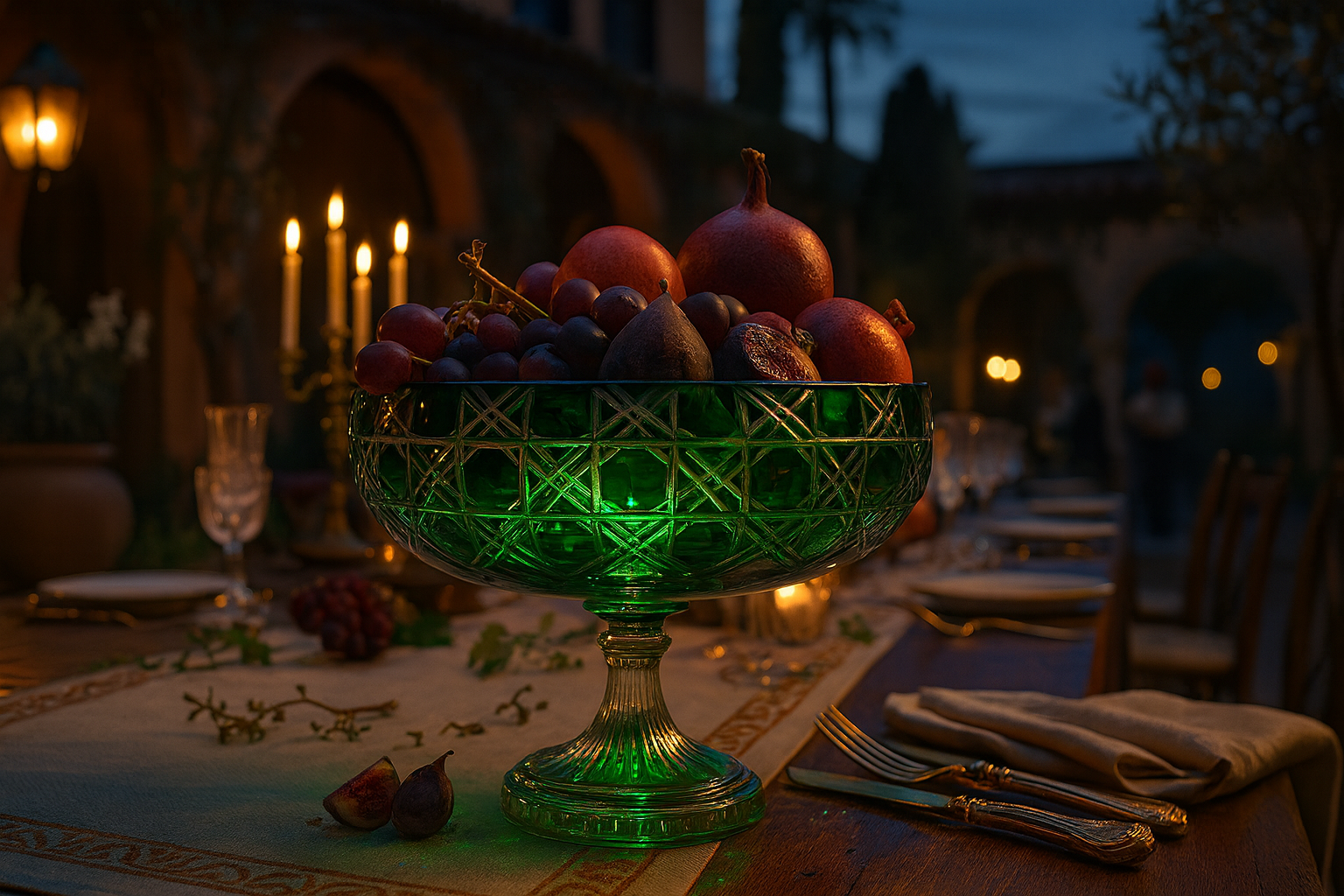 Verdura Pedestal Bowl (Sylvan Emerald)
