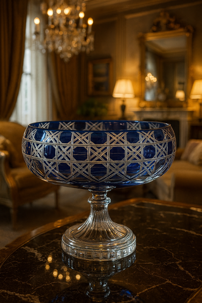 {{ vendor }} Verdura Pedestal Bowl (Midnight Sapphire) — handcrafted luxury glassware