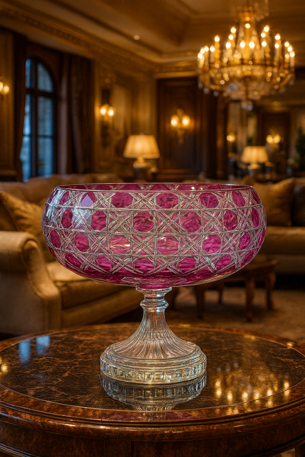 {{ vendor }} Verdura Pedestal Bowl (Orchid Rosé) — handcrafted luxury glassware