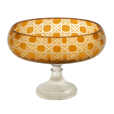 {{ vendor }} Verdura Pedestal Bowl (Sunlit Amber) — handcrafted luxury glassware