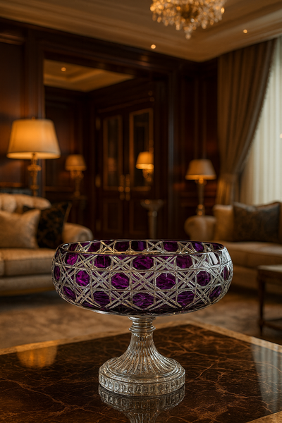 {{ vendor }} Verdura Pedestal Bowl (Regal Violet) — handcrafted luxury glassware