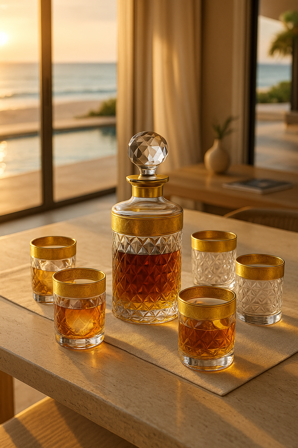 {{ vendor }} Crownline Grand Bar Ensemble — 7-Piece — handcrafted luxury glassware