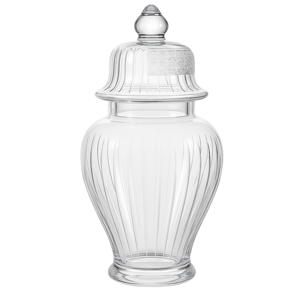 {{ vendor }} Solistra Lidded Vase — handcrafted luxury glassware