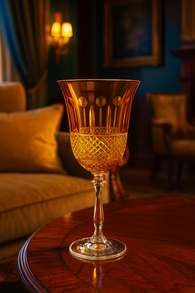 {{ vendor }} Radiara Goblet (Sunlit Amber) — handcrafted luxury glassware