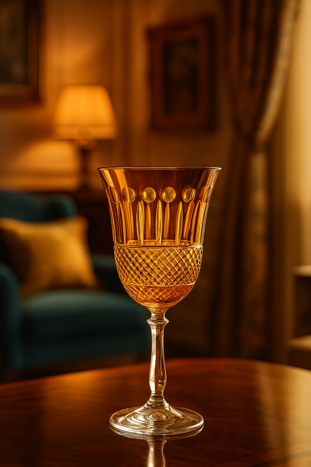 {{ vendor }} Radiara Goblet (Sunlit Amber) — handcrafted luxury glassware