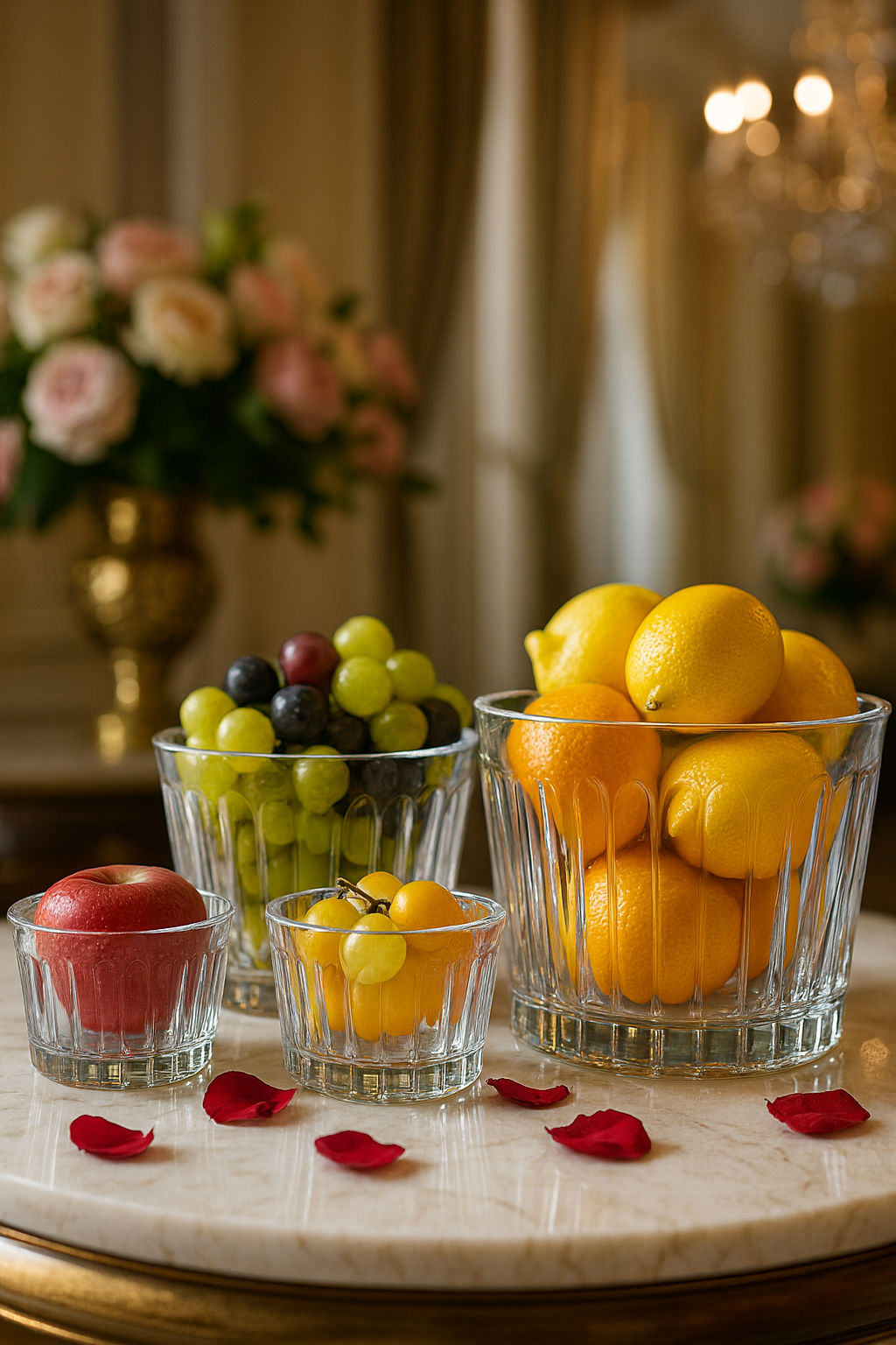 {{ vendor }} Trilara 3-Piece Glass Bowl Set — handcrafted luxury glassware