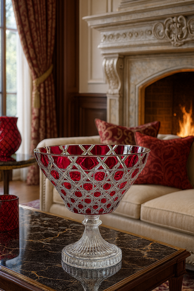 {{ vendor }} Verdura Trumpet Vase (Crimson Red) — handcrafted luxury glassware