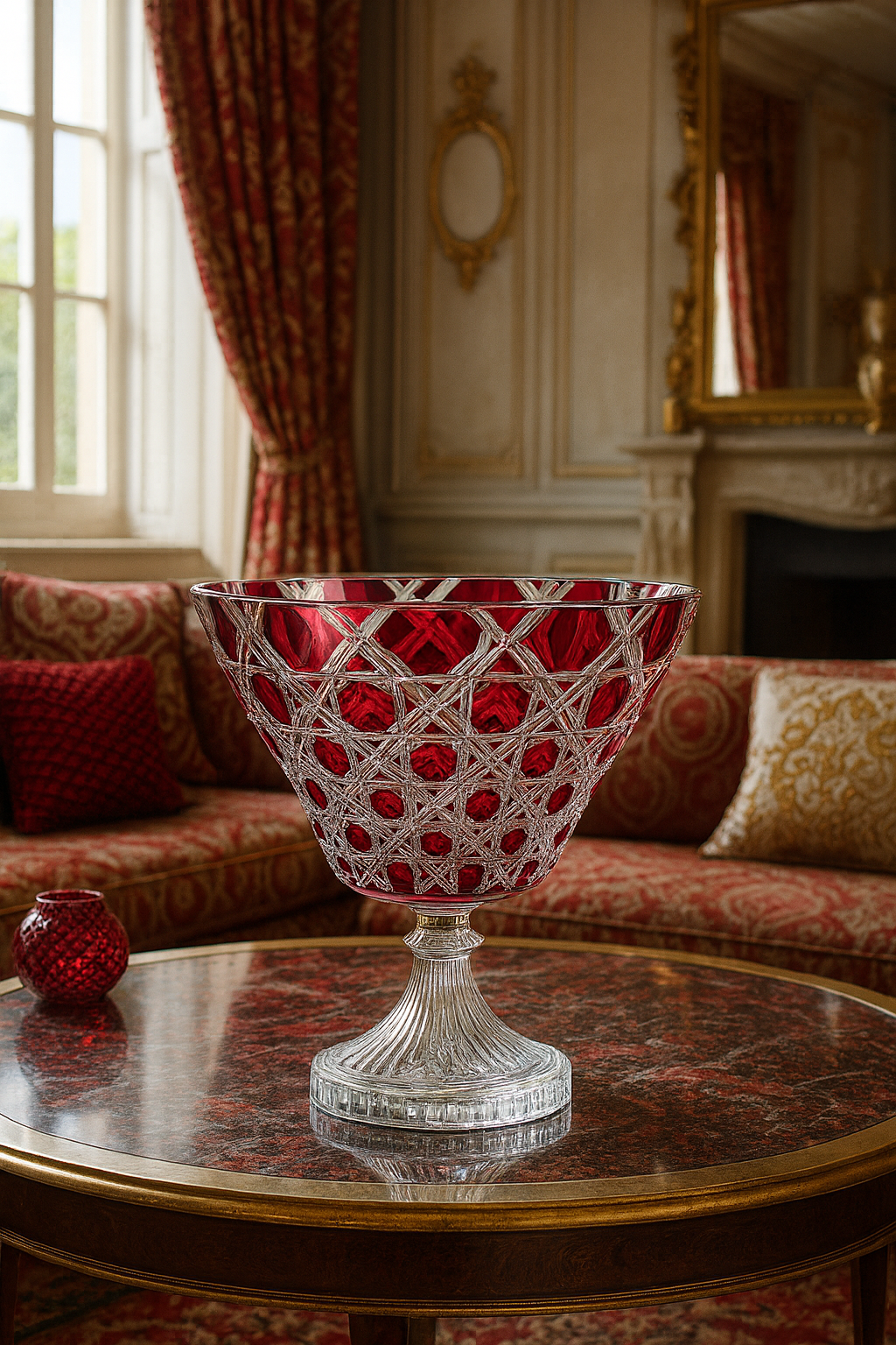 {{ vendor }} Verdura Trumpet Vase (Crimson Red) — handcrafted luxury glassware