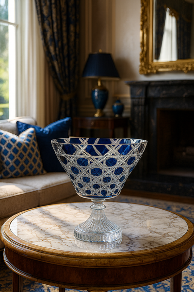 {{ vendor }} Verdura Trumpet Vase (Midnight Sapphire) — handcrafted luxury glassware