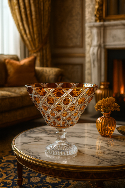 {{ vendor }} Verdura Trumpet Vase (Sunlit Amber) — handcrafted luxury glassware