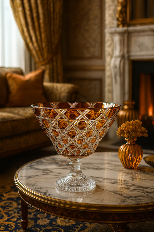 {{ vendor }} Verdura Trumpet Vase (Sunlit Amber) — handcrafted luxury glassware