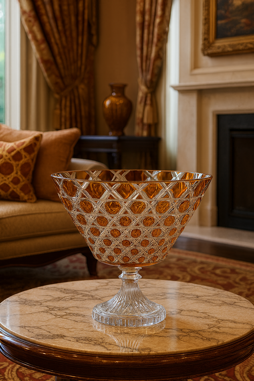 {{ vendor }} Verdura Trumpet Vase (Sunlit Amber) — handcrafted luxury glassware