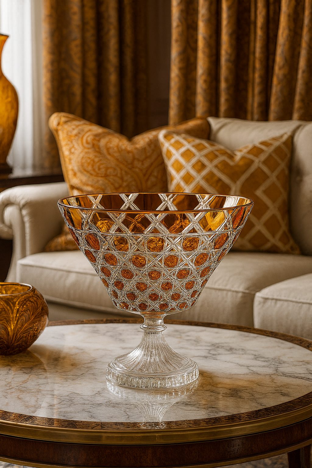 {{ vendor }} Verdura Trumpet Vase (Sunlit Amber) — handcrafted luxury glassware