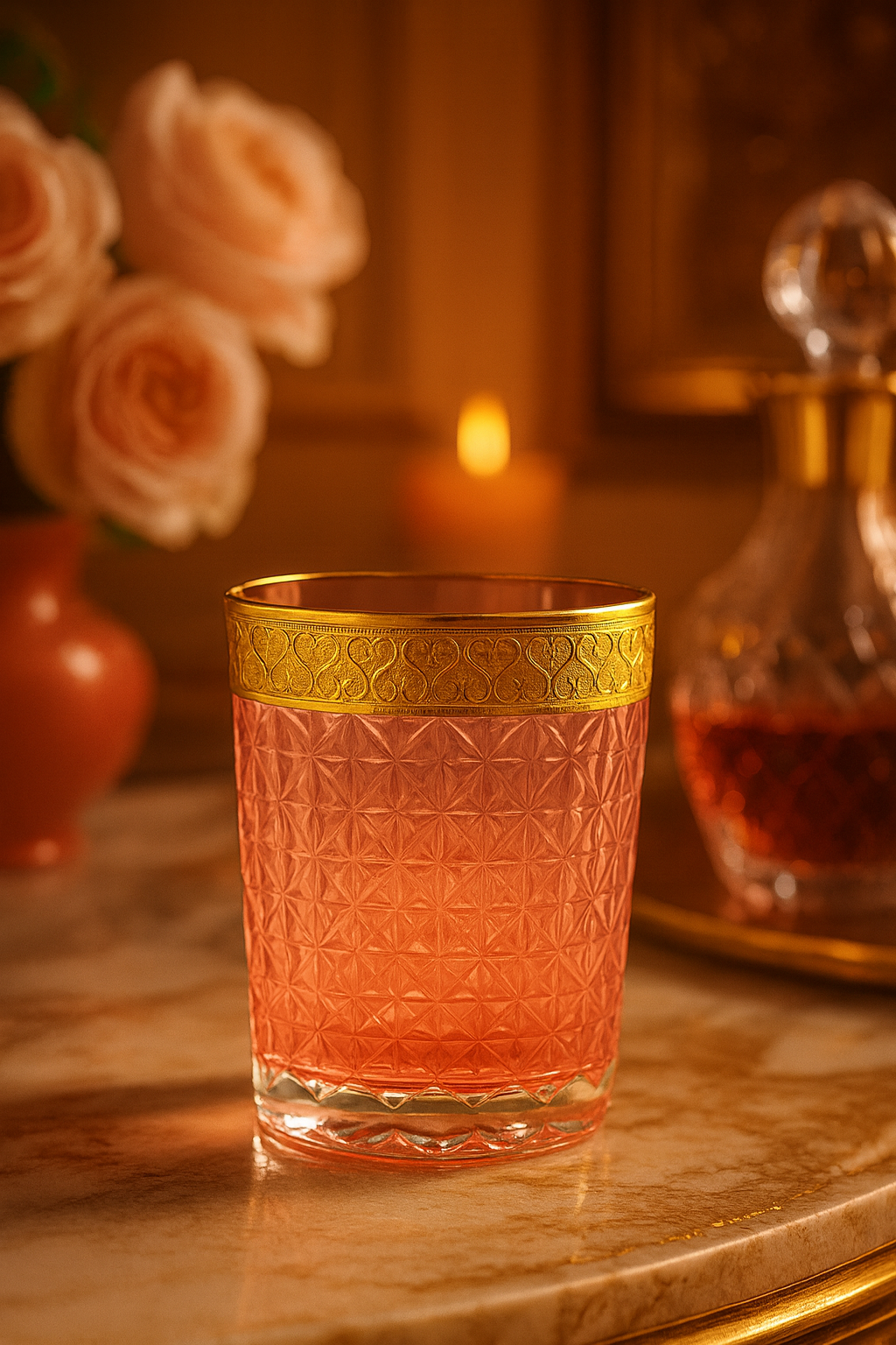 {{ vendor }} Kaleidoria Tumbler (Rosewater Blush) — handcrafted luxury glassware