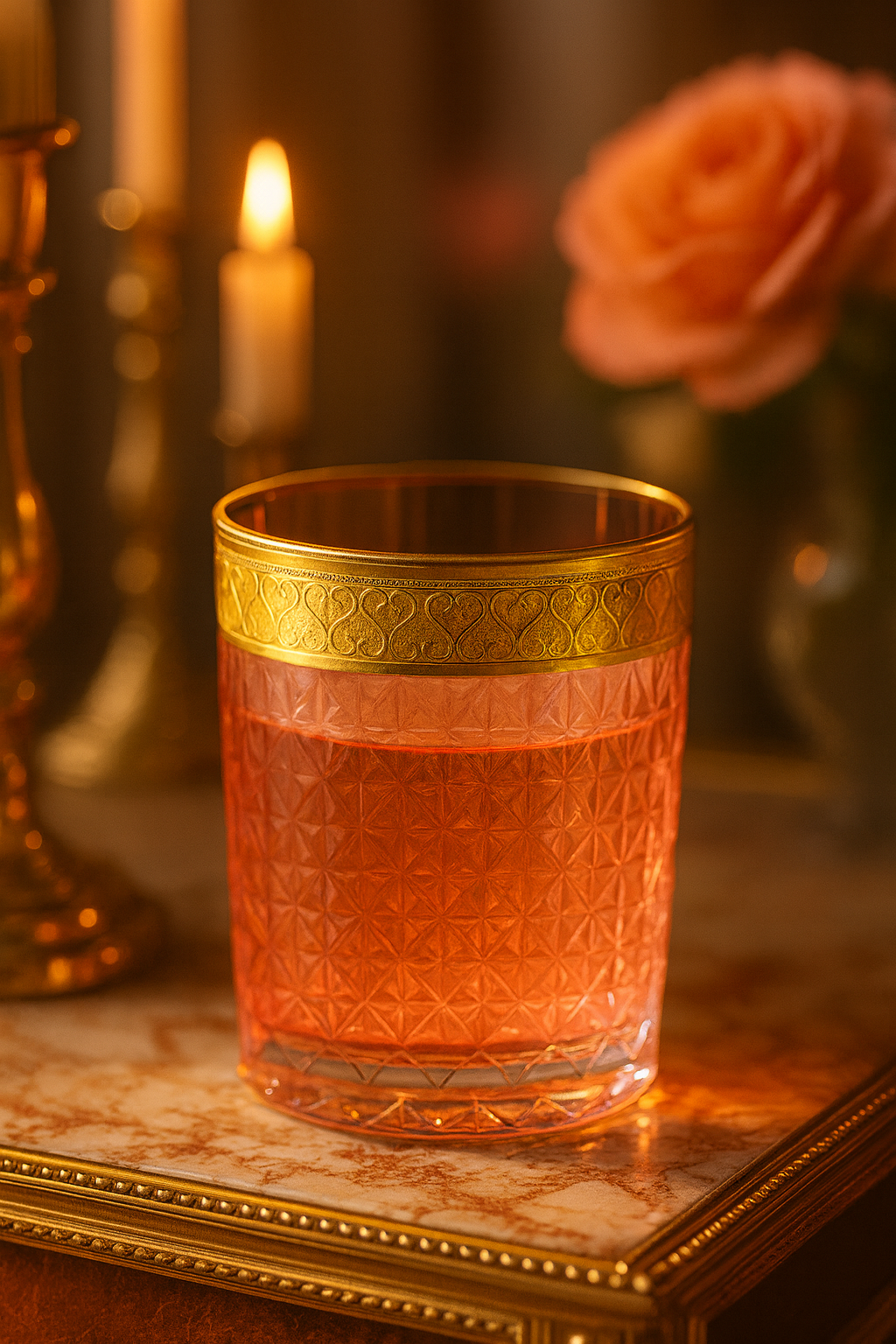 {{ vendor }} Kaleidoria Tumbler (Rosewater Blush) — handcrafted luxury glassware